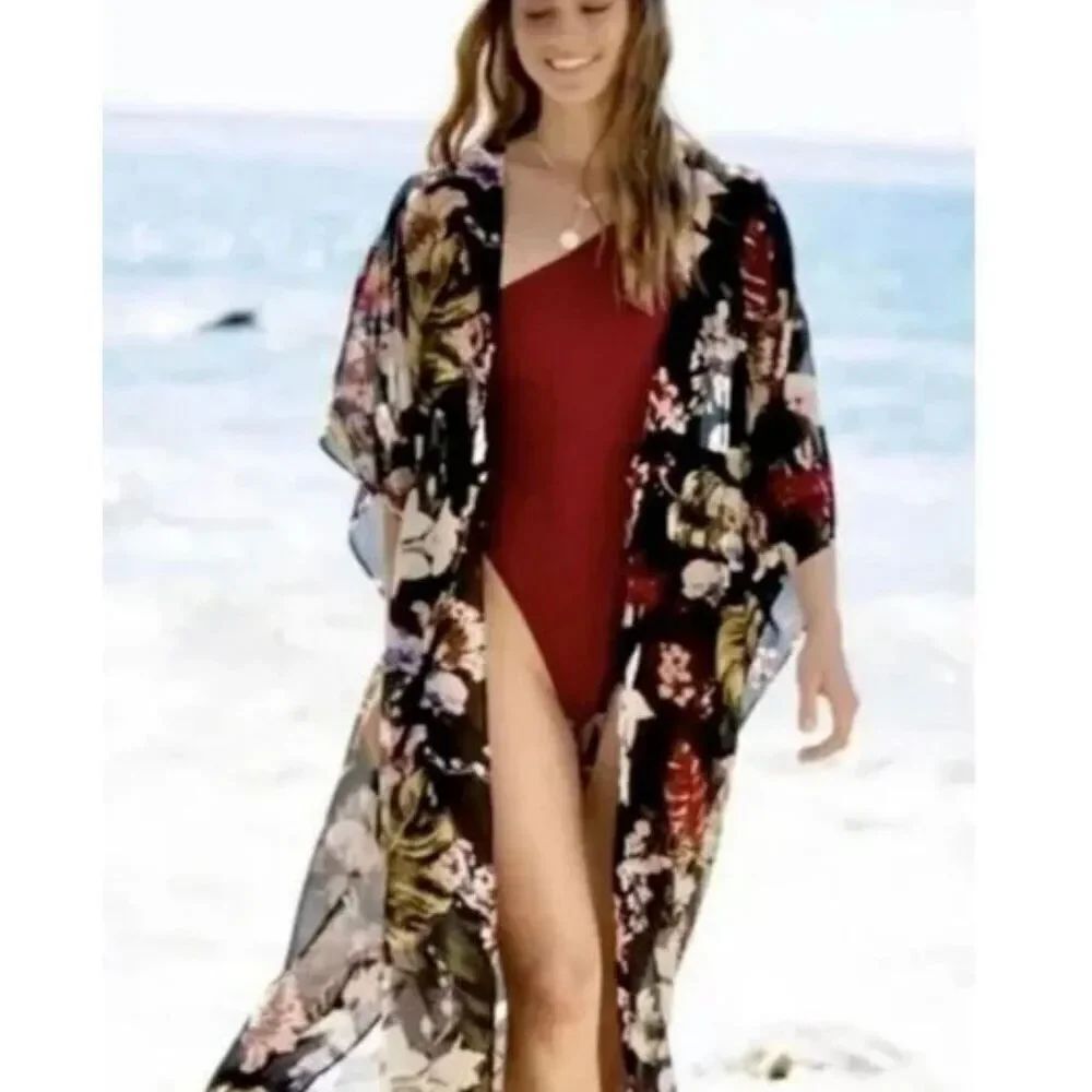 Walter Baker Tulum Caftan Kaftan Floral Tropical duster cover up